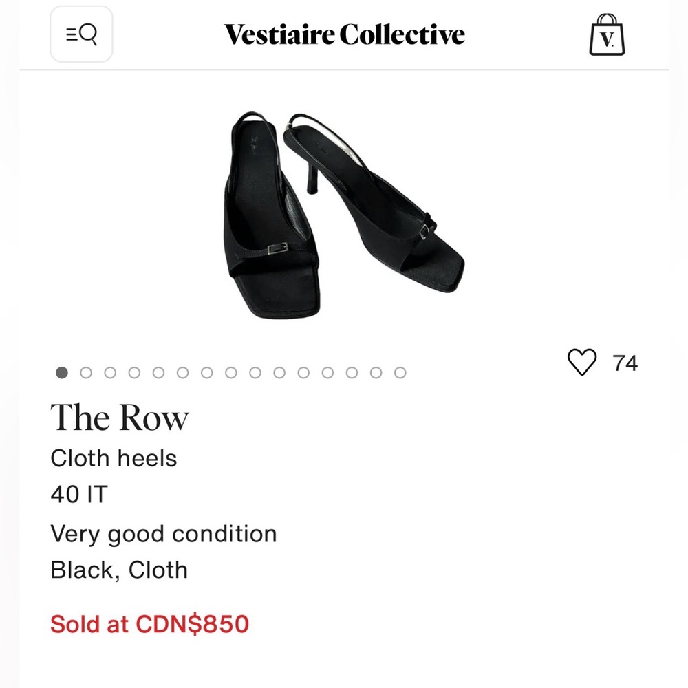 The Row Black Slingback Heels